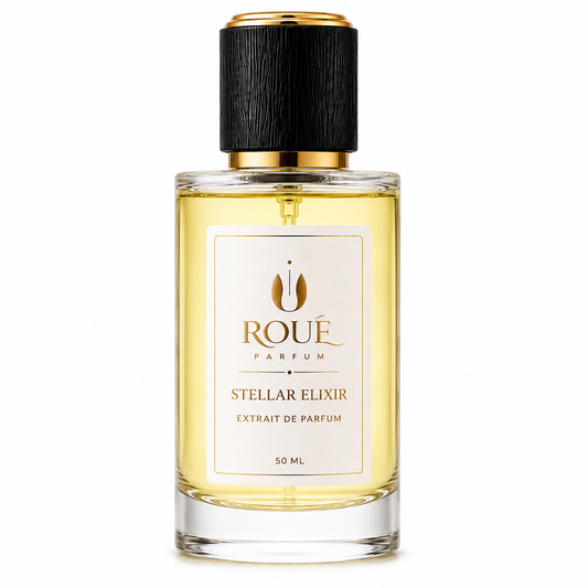 Stellar Elixir by Roué Parfum — golden extrait de parfum bottle